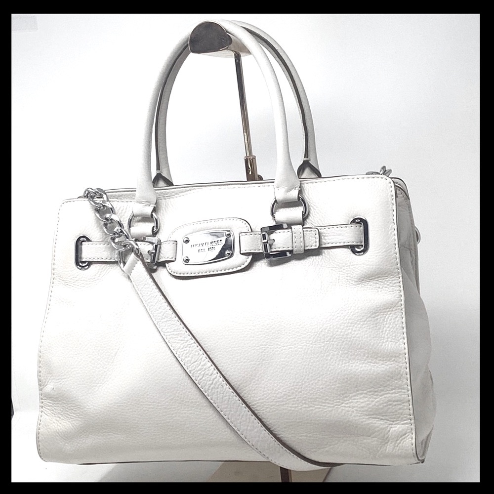 MICHAEL KORS Hamilton Large EW Tote Soft Pebbled Leather Color: Vanilla - Picture 3 of 16